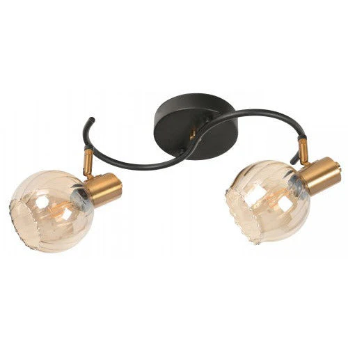 LAMP. TECHO REFLECTORA NEGRO+BRONCE DORADO 2L E14 40W